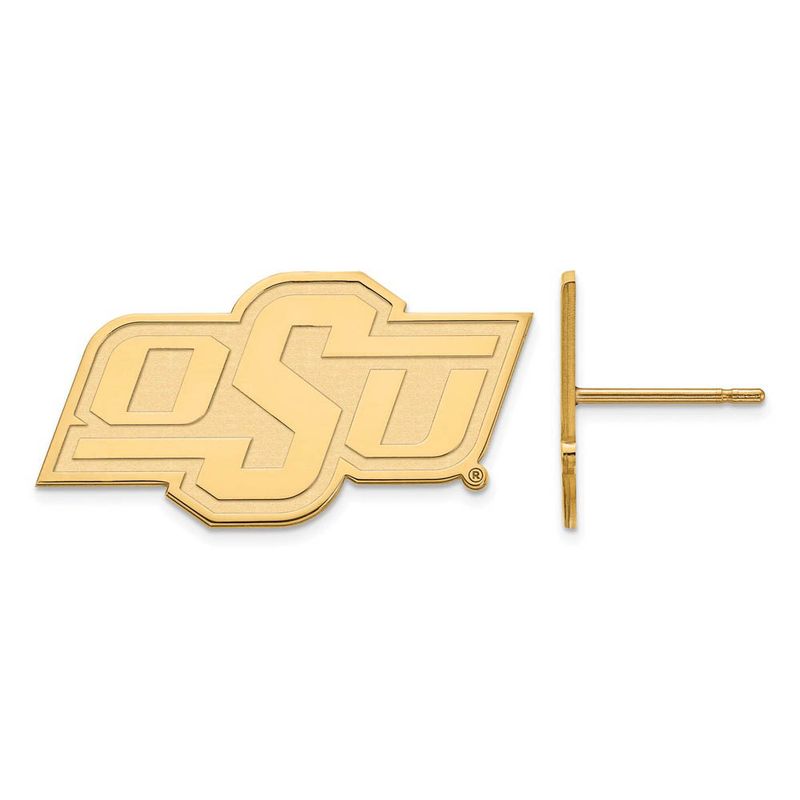 14k Gold Plated Silver Oklahoma State University Post Earrings
